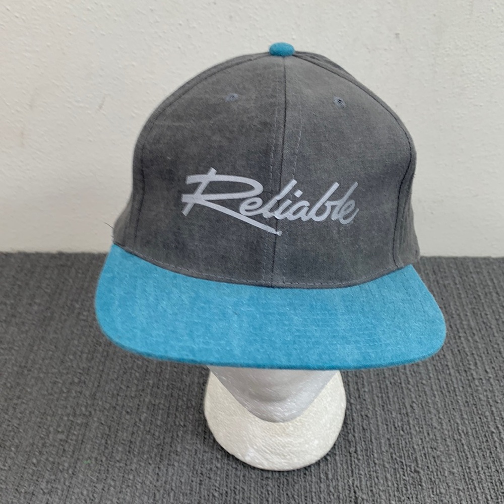 Reliable Snapback Hat Mens OSFA Gray Teal Baseball Cap R.C.C. 80330